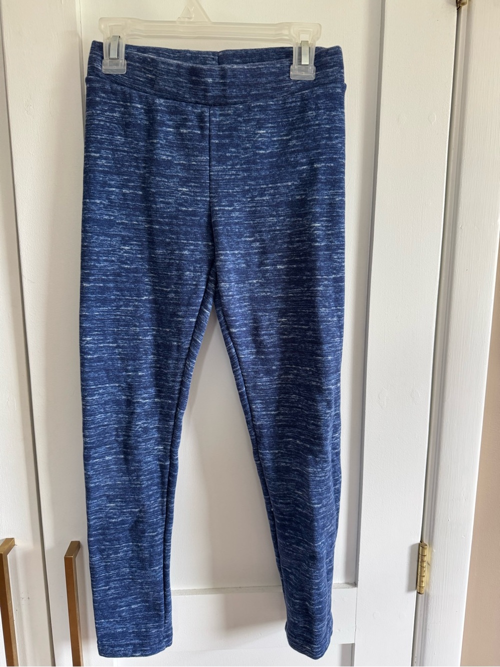 Girls' Navy Space-Dye Leggings with Stretch Waistband